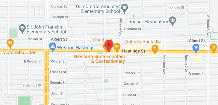 map of 4020 HASTINGS STREET